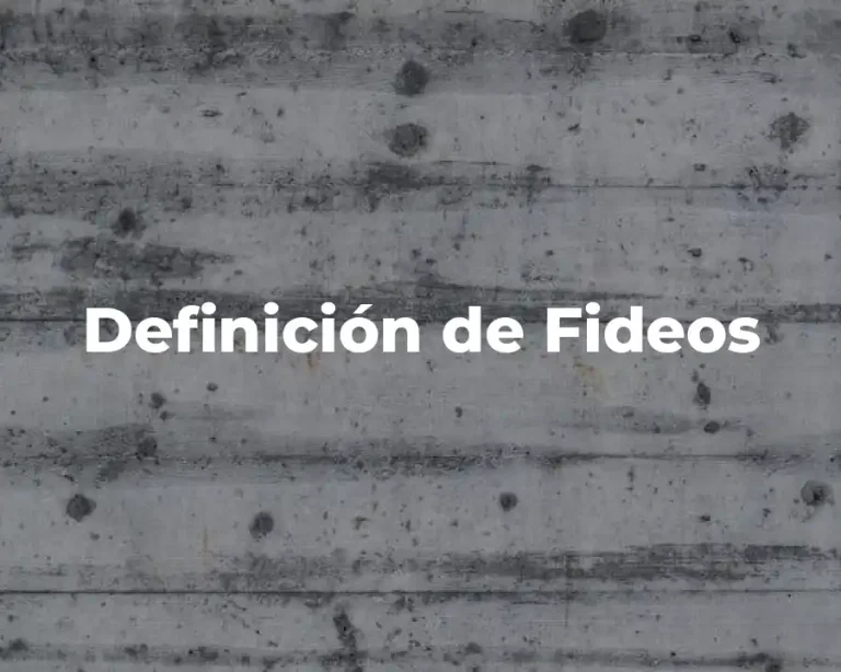 Definición de Fideos