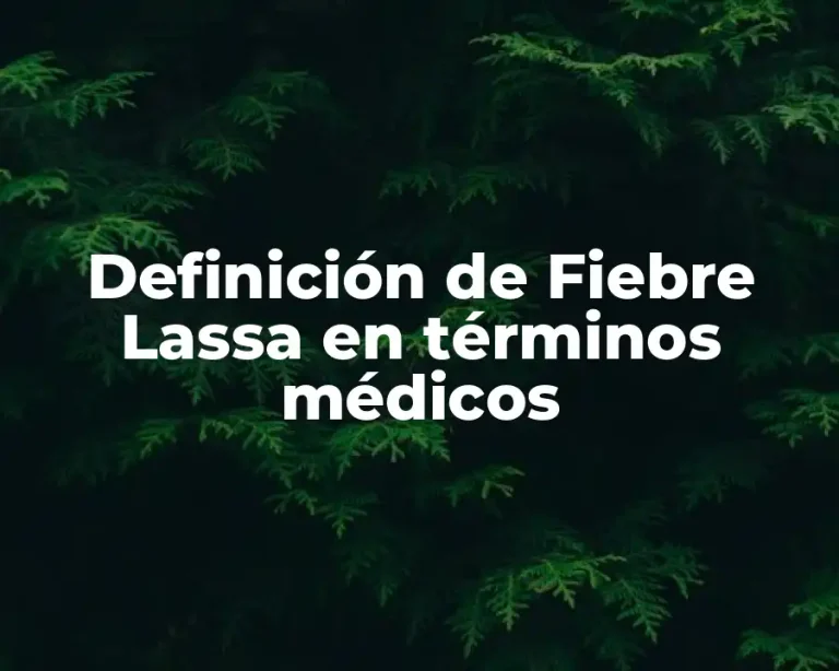 Definición de Fiebre Lassa en términos médicos