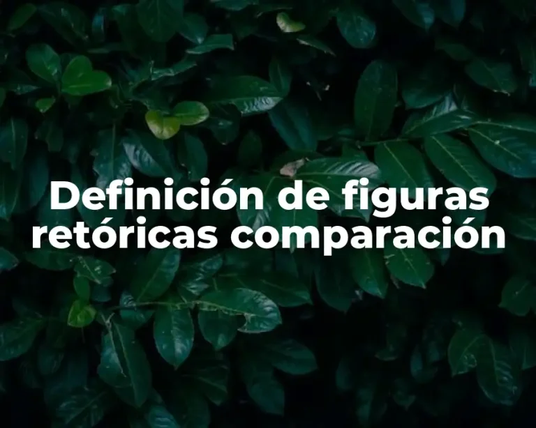 Definición de figuras retóricas comparación