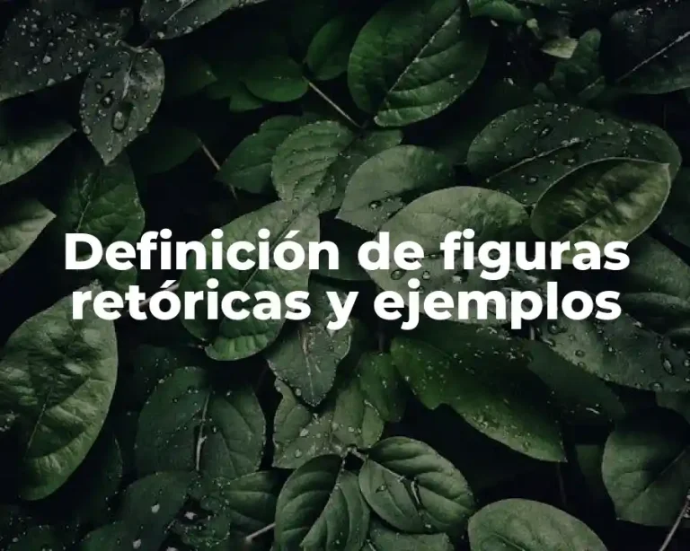 Definición de figuras retóricas y ejemplos