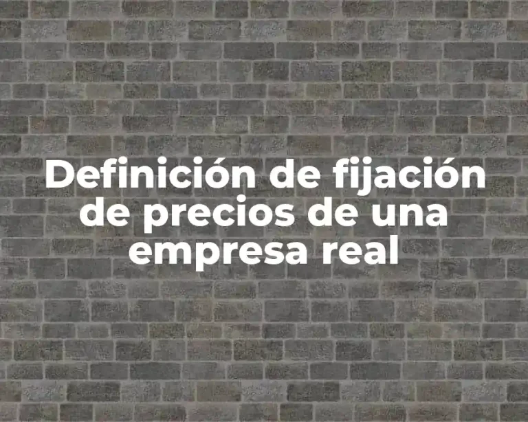 Definición de fijación de precios de una empresa real