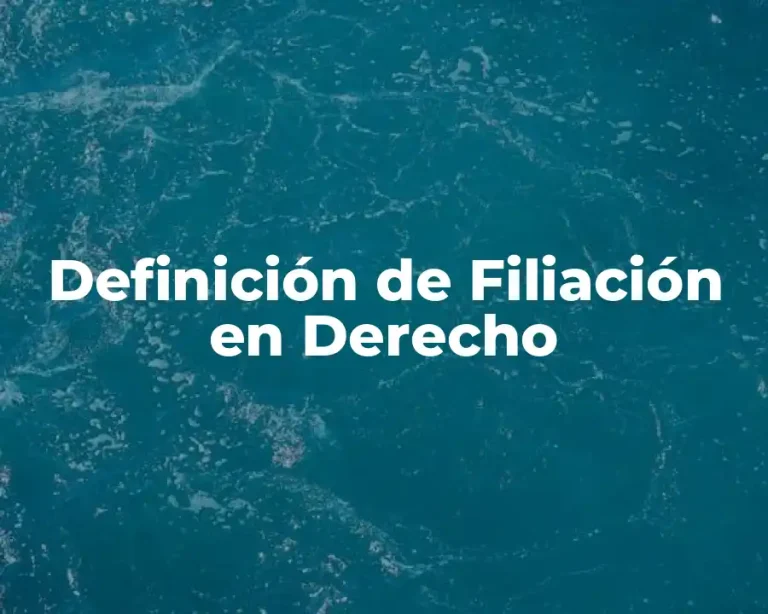 Definición de Filiación en Derecho
