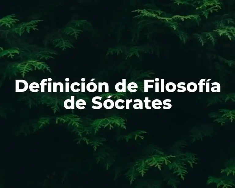 Definición de Filosofía de Sócrates