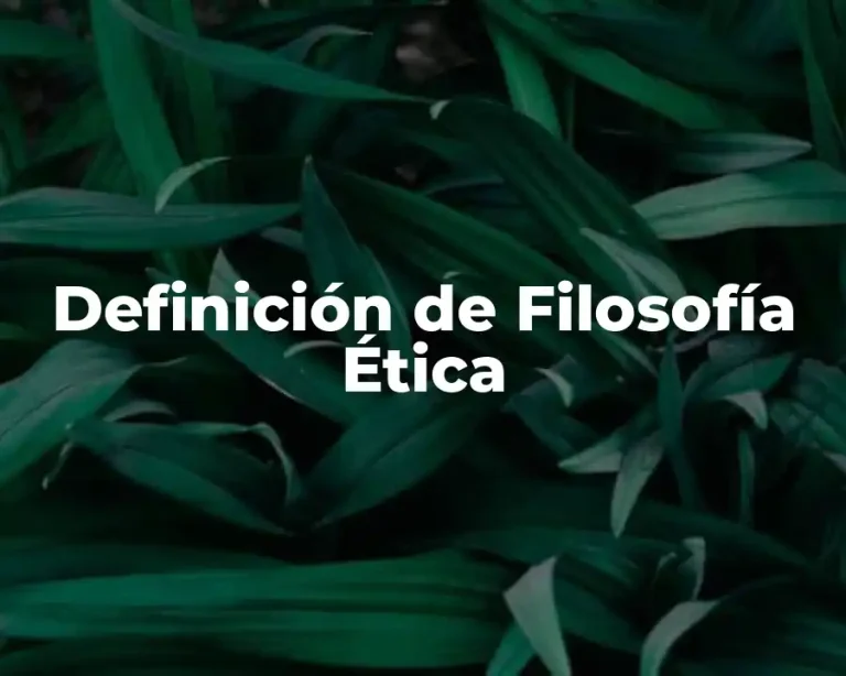 Definición de Filosofía Ética