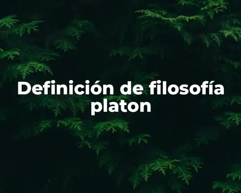 Definición de filosofía platon