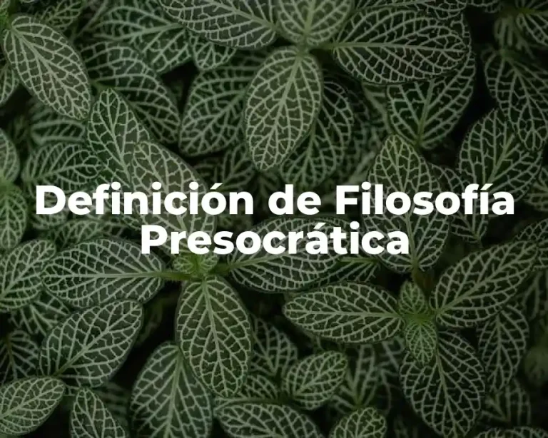 Definición de Filosofía Presocrática