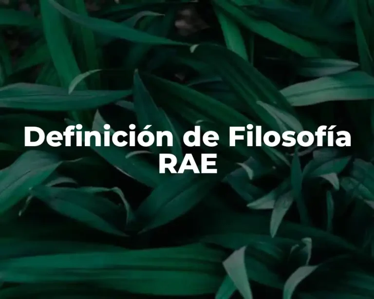 Definición de Filosofía RAE