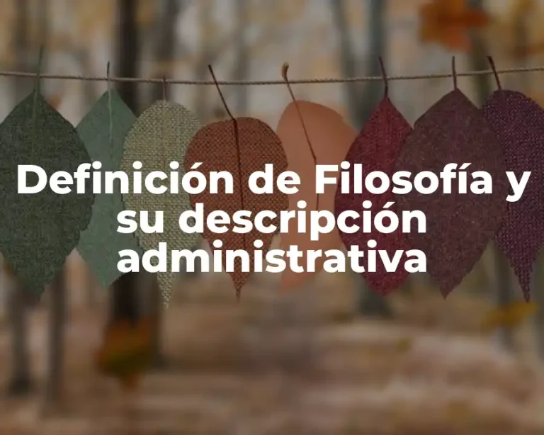 Definición de Filosofía y su descripción administrativa
