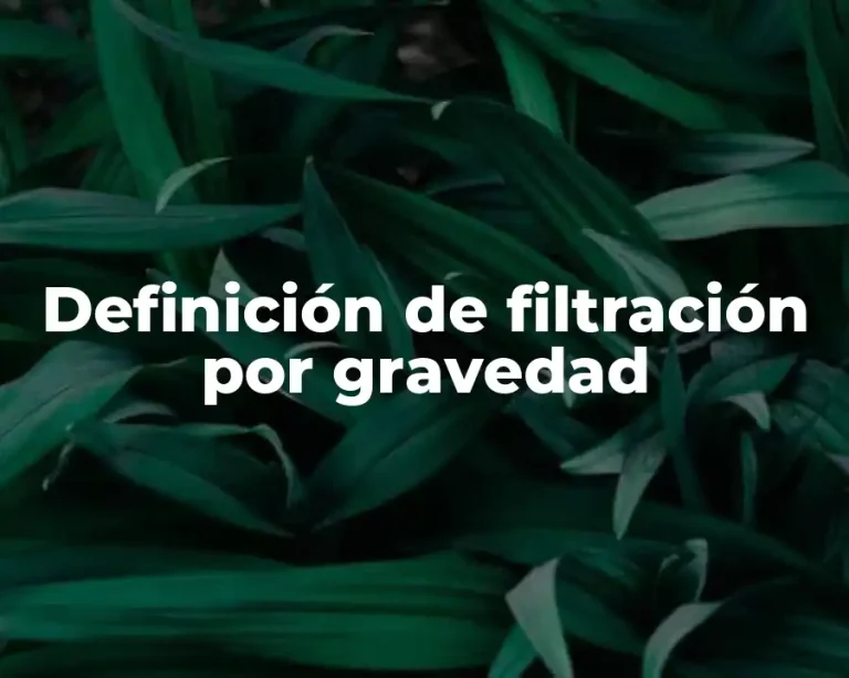 Definición de filtración por gravedad