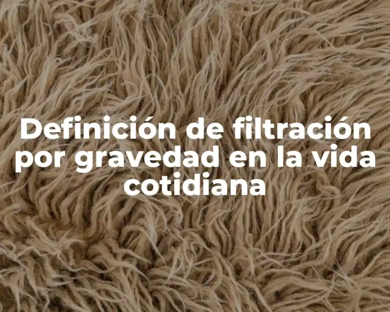 Definición de filtración por gravedad en la vida cotidiana