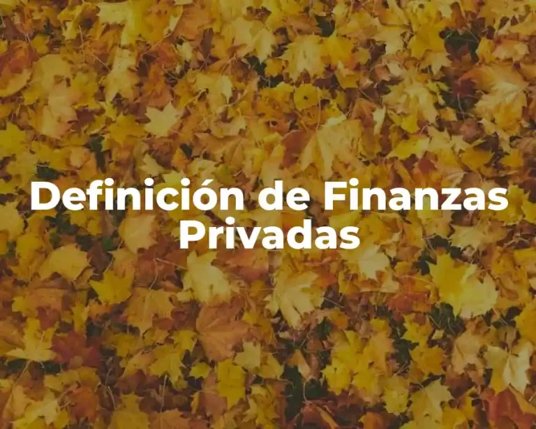 Definición de Finanzas Privadas