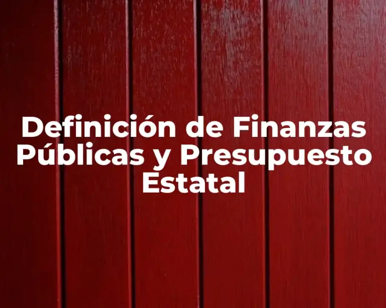 Definición de Finanzas Públicas y Presupuesto Estatal