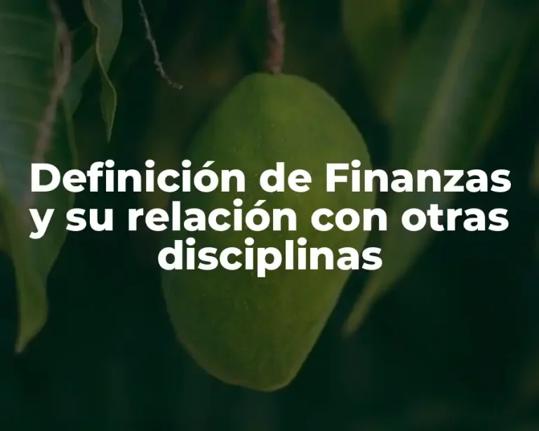 Definición de Finanzas y su relación con otras disciplinas