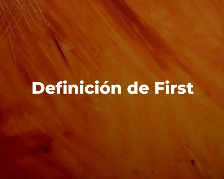 Definición de First