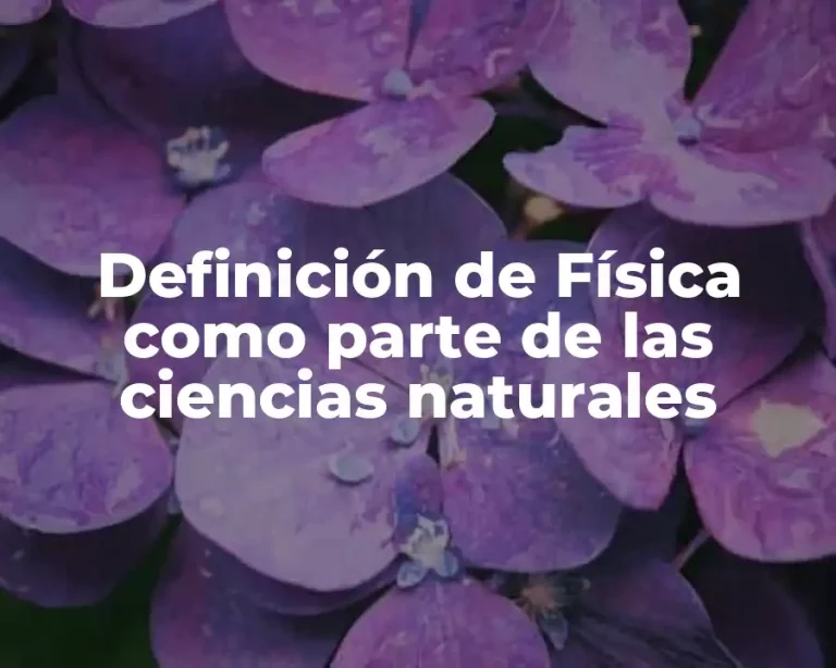 Definición de Física como parte de las ciencias naturales