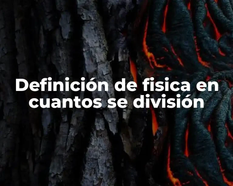 Definición de fisica en cuantos se división