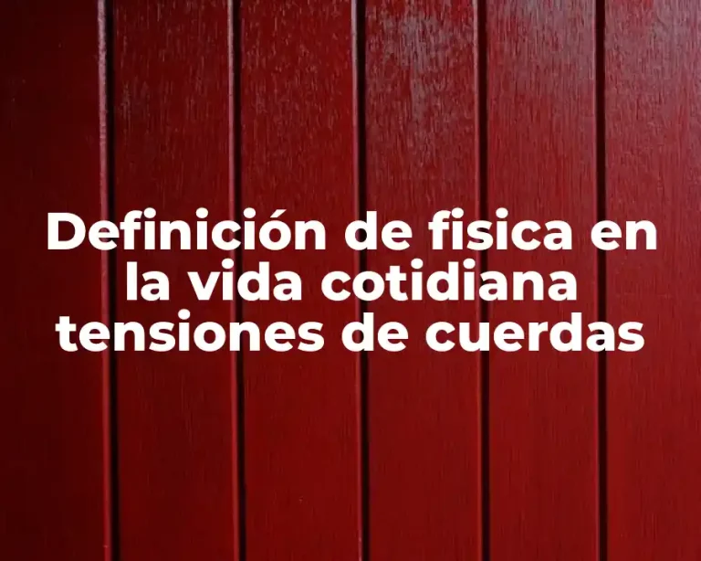 Definición de fisica en la vida cotidiana tensiones de cuerdas