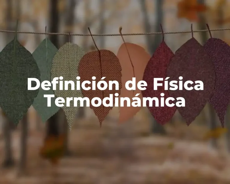 Definición de Física Termodinámica
