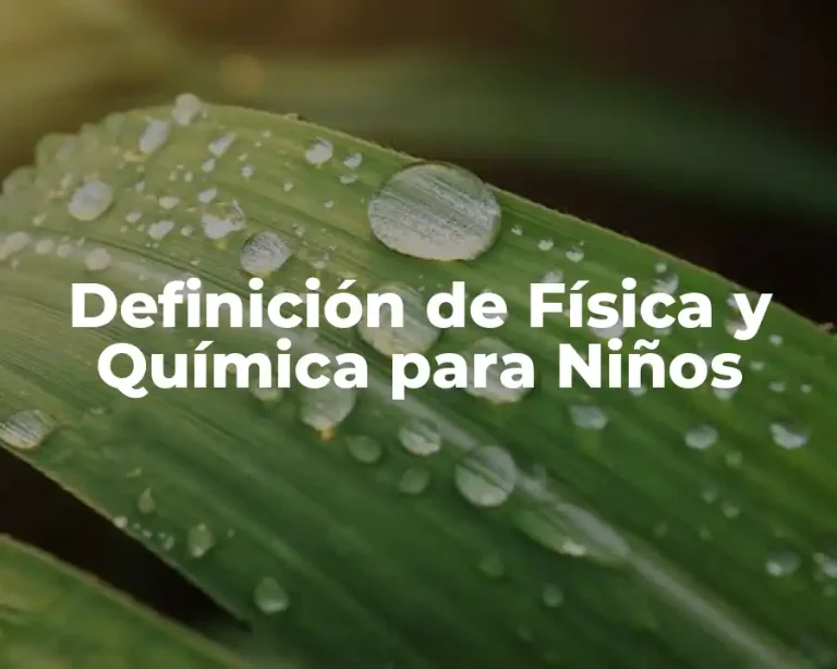 Definición de Física y Química para Niños