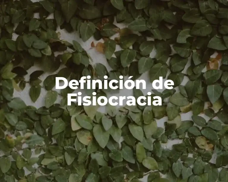 Definición de Fisiocracia