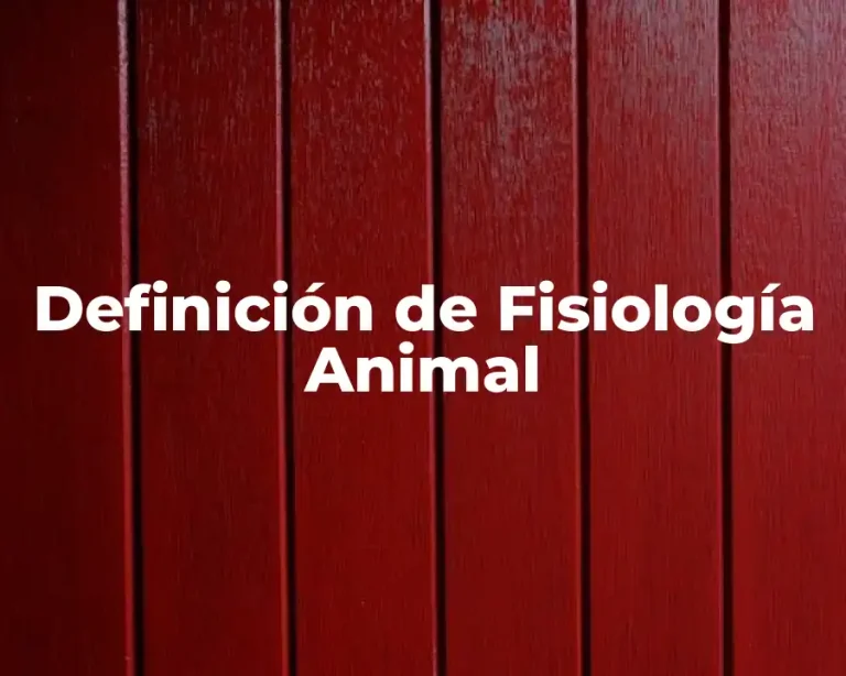 Definición de Fisiología Animal