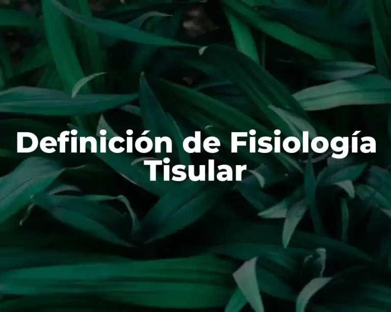 Definición de Fisiología Tisular