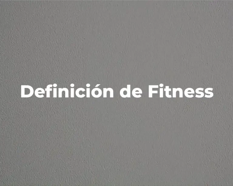 Definición de Fitness