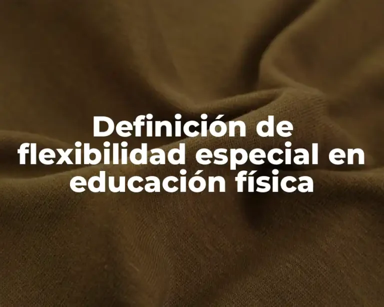 Definición de flexibilidad especial en educación física