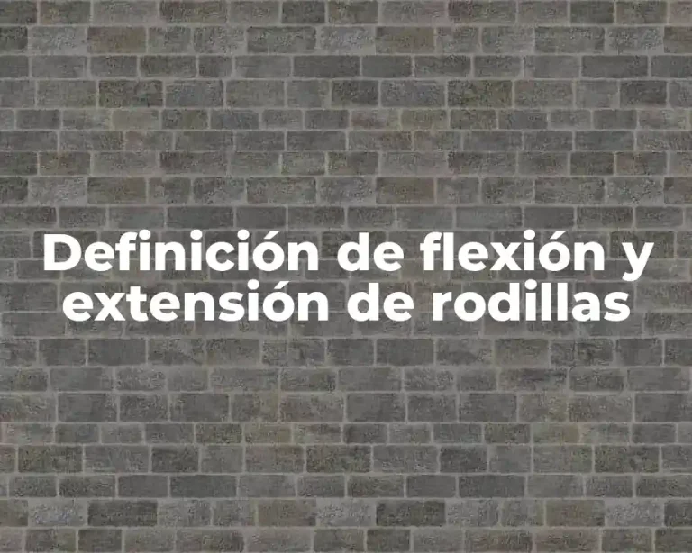 Definición de flexión y extensión de rodillas