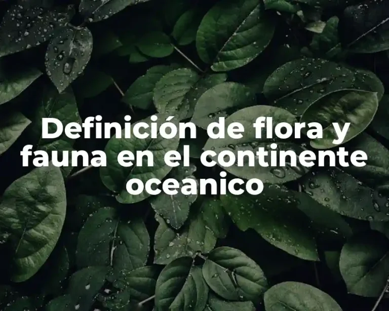 Definición de flora y fauna en el continente oceanico