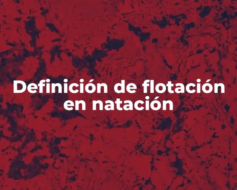 Definición de flotación en natación