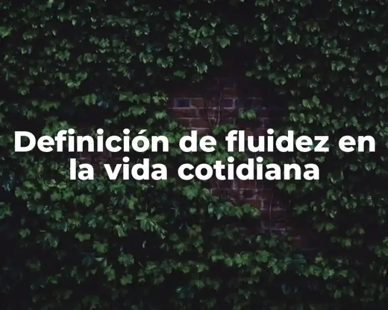 Definición de fluidez en la vida cotidiana