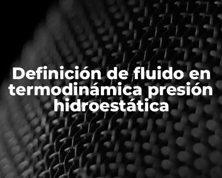 Definición de fluido en termodinámica presión hidroestática