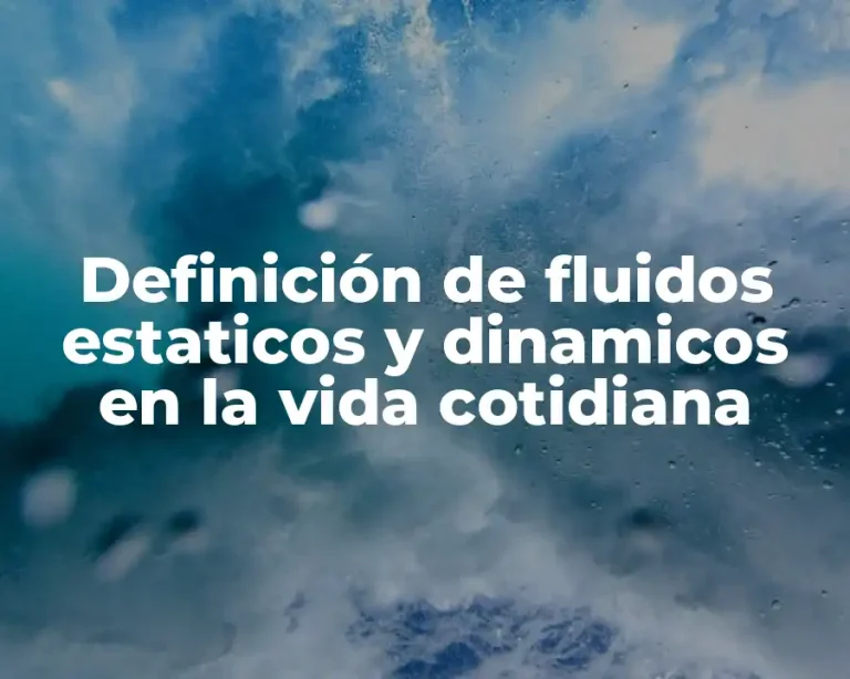 Definición de fluidos estaticos y dinamicos en la vida cotidiana