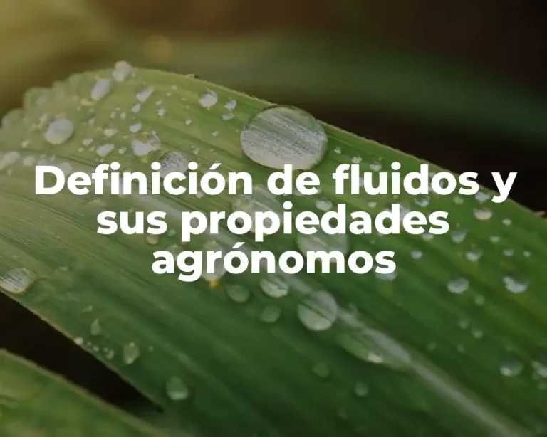 Definición de fluidos y sus propiedades agrónomos
