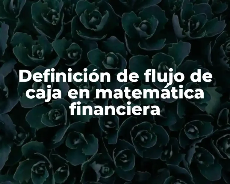 Definición de flujo de caja en matemática financiera