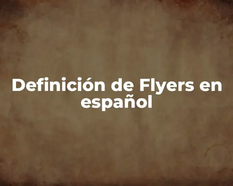 Definición de Flyers en español