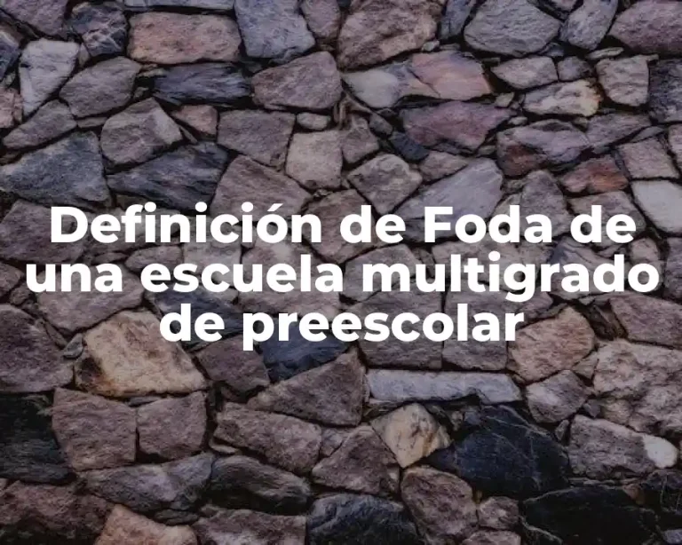 Definición de Foda de una escuela multigrado de preescolar