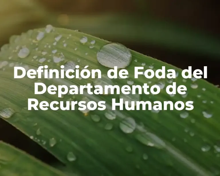 Definición de Foda del Departamento de Recursos Humanos