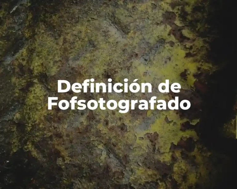 Definición de Fofsotografado