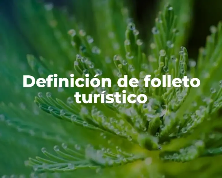 Definición de folleto turístico