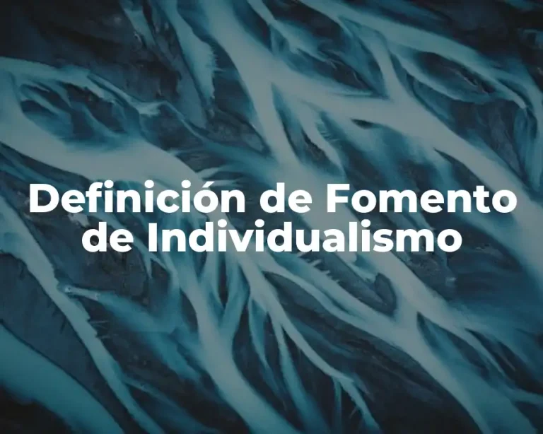 Definición de Fomento de Individualismo