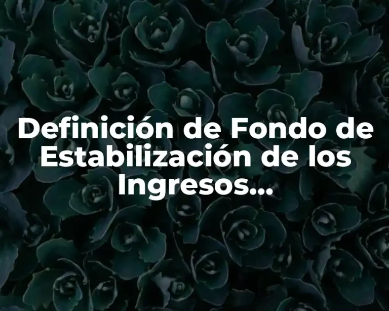 Definición de Fondo de Estabilización de los Ingresos Presupuestarios