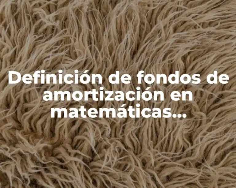 Definición de fondos de amortización en matemáticas financieras