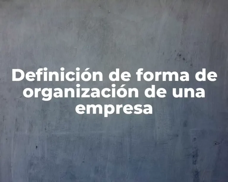 Definición de forma de organización de una empresa