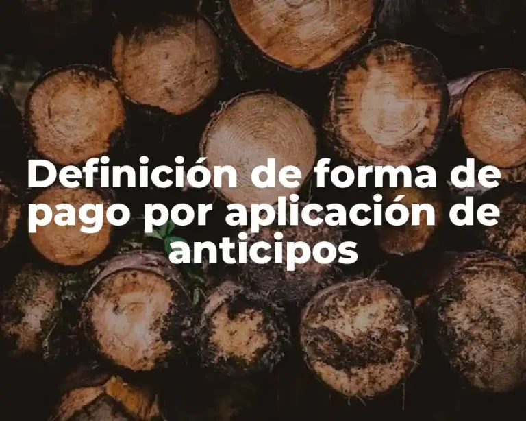 Definición de forma de pago por aplicación de anticipos