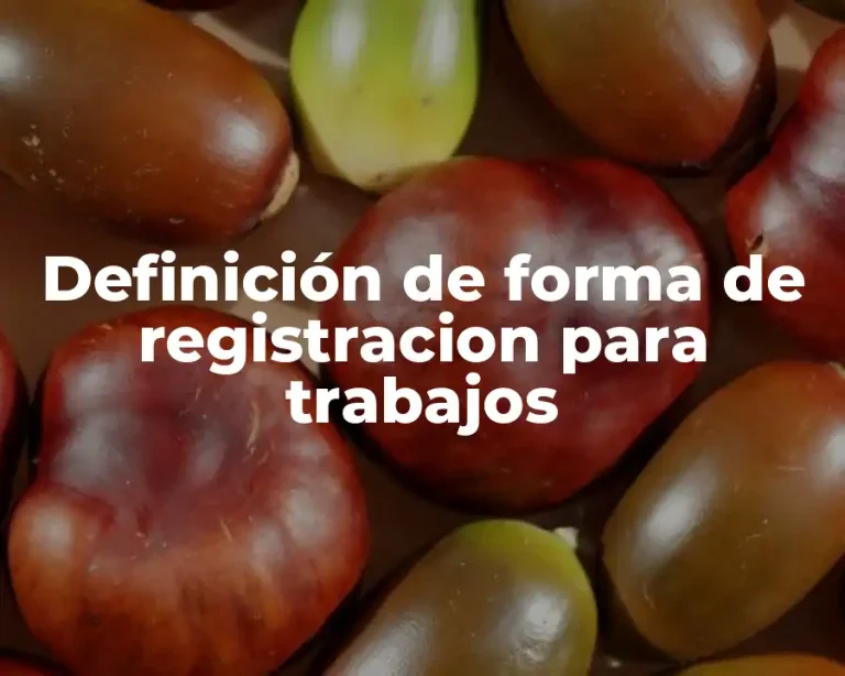 Definición de forma de registracion para trabajos