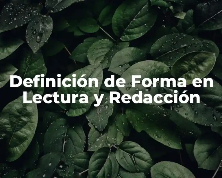 Definición de Forma en Lectura y Redacción