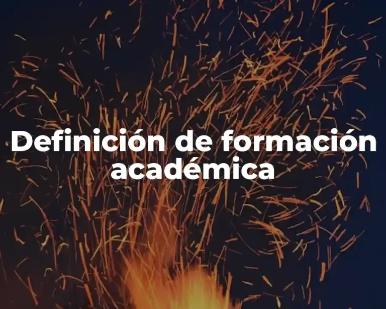 Definición de formación académica