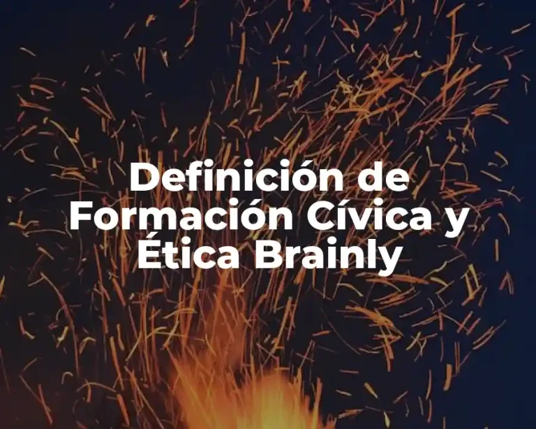 Definición de Formación Cívica y Ética Brainly